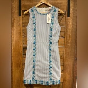 Vineyard Vines Pop Embroidered Shift Dress. Size 0. Color blue/white.  NWT.